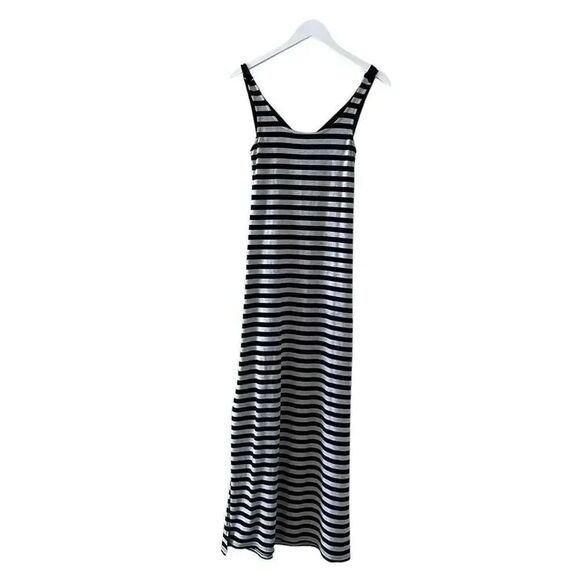 KAROL Milk Maid  Stripes Racerback Maxi Womens Dress SZ M #1006 - Picture 1 of 11